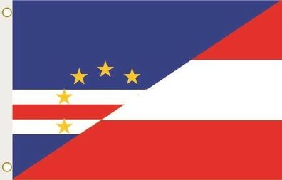 Fahne Flagge Kap Verde-Österreich Hissflagge 90 x 150 cm