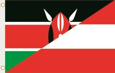 Fahne Flagge Kenia-Österreich Hissflagge 90 x 150 cm
