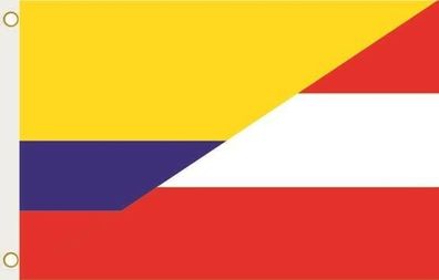 Fahne Flagge Kolumbien-Österreich Hissflagge 90 x 150 cm
