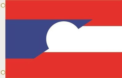Fahne Flagge Laos-Österreich Hissflagge 90 x 150 cm