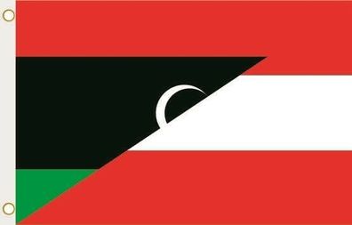 Fahne Flagge Libyen-Österreich Hissflagge 90 x 150 cm