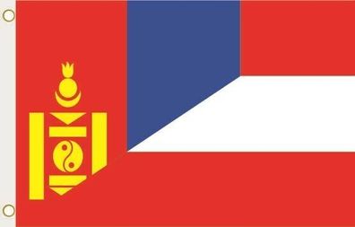 Fahne Flagge Mongolei-Österreich Hissflagge 90 x 150 cm