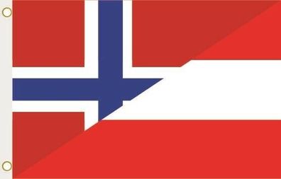 Fahne Flagge Norwegen-Österreich Hissflagge 90 x 150 cm