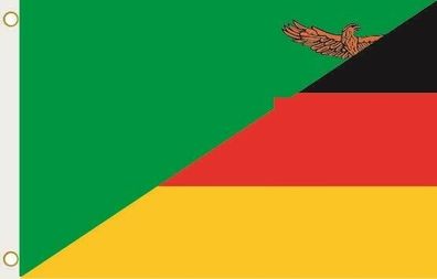 Fahne Flagge Sambia-Deutschland Hissflagge 90 x 150 cm