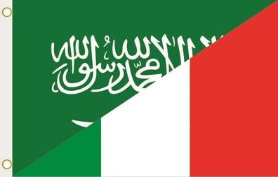 Fahne Flagge Saudi Arabien-Italien Hissflagge 90 x 150 cm