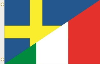 Fahne Flagge Schweden-Italien Hissflagge 90 x 150 cm