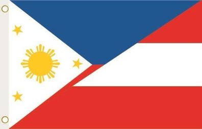 Fahne Flagge Philippinen-Österreich Hissflagge 90 x 150 cm