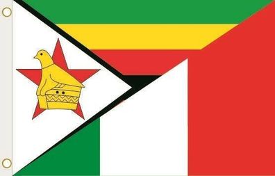 Fahne Flagge Simbabwe-Italien Hissflagge 90 x 150 cm