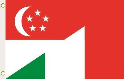 Fahne Flagge Singapur-Italien Hissflagge 90 x 150 cm