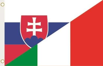 Fahne Flagge Slowakei-Italien Hissflagge 90 x 150 cm