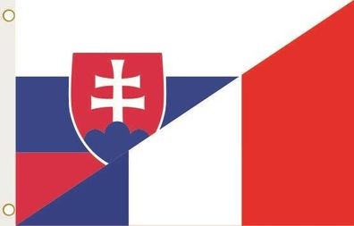Fahne Flagge Slowenien-Frankreich Hissflagge 90 x 150 cm