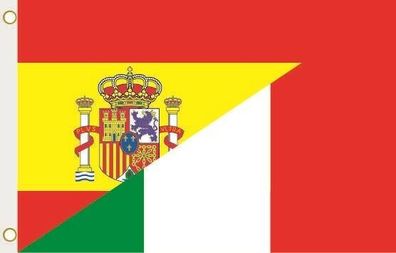 Fahne Flagge Spanien-Italien Hissflagge 90 x 150 cm