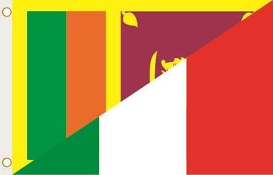 Fahne Flagge Sri Lanka-Italien Hissflagge 90 x 150 cm