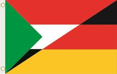 Fahne Flagge Sudan-Deutschland Hissflagge 90 x 150 cm