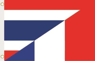 Fahne Flagge Thailand-Frankreich Hissflagge 90 x 150 cm