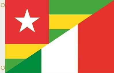 Fahne Flagge Togo-Italien Hissflagge 90 x 150 cm