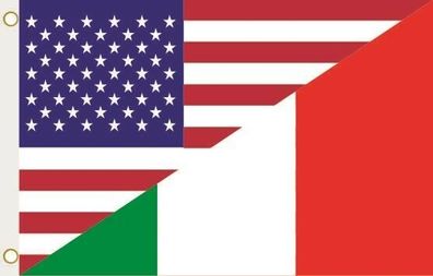 Fahne Flagge USA-Italien Hissflagge 90 x 150 cm