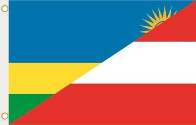 Fahne Flagge Ruanda-Österreich Hissflagge 90 x 150 cm