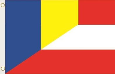 Fahne Flagge Rumänien-Österreich Hissflagge 90 x 150 cm