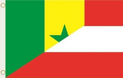 Fahne Flagge Senegal-Österreich Hissflagge 90 x 150 cm