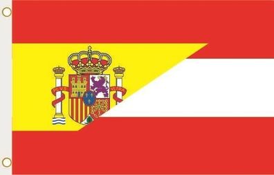 Fahne Flagge Spanien-Österreich Hissflagge 90 x 150 cm