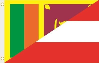 Fahne Flagge Sri Lanka-Österreich Hissflagge 90 x 150 cm