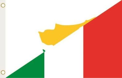 Fahne Flagge Zypern-Italien Hissflagge 90 x 150 cm