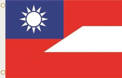 Fahne Flagge Taiwan-Österreich Hissflagge 90 x 150 cm