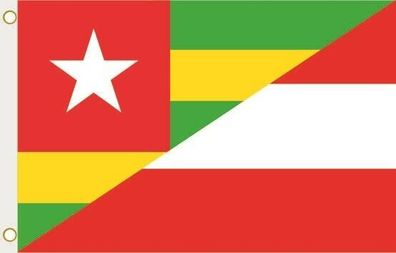 Fahne Flagge Togo-Österreich Hissflagge 90 x 150 cm