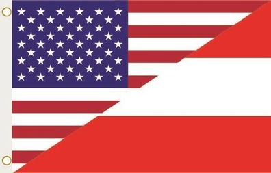 Fahne Flagge USA-Österreich Hissflagge 90 x 150 cm