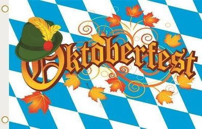Fahne Flagge Oktoberfest Hut Hissflagge 90 x 150 cm