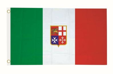 Fahne Flagge Italien mit Wappen 90 x 150 cm
