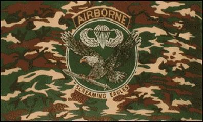 Fahne Flagge Airborne Screaming Eagle Camouflage 90 x 150 cm