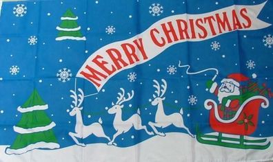Fahne Flagge Merry Christmas I Weihnachten 90 x 150 cm
