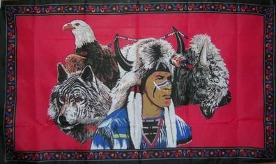Fahne Flagge Indianer Buffalo 90 x 150 cm