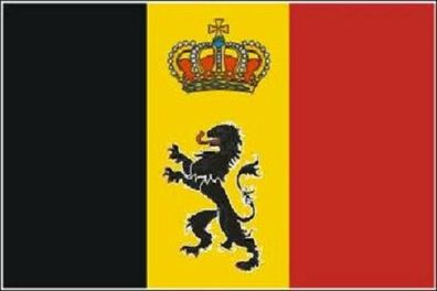 Fahne Flagge Belgien mit Wappen 90 x 150 cm
