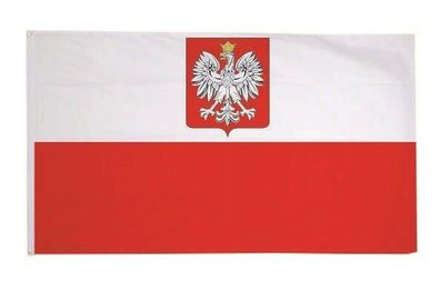 Fahne Flagge Polen mit Wappen 90 x 150 cm