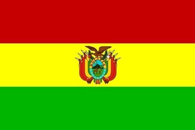 Fahne Flagge Bolivien mit Wappen 90 x 150 cm