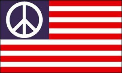 Fahne Flagge USA mit Peace 90 x 150 cm