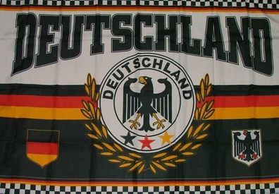 Fahne Flagge Deutschland Fanflagge Lorbeerkranz 90 x 150 cm