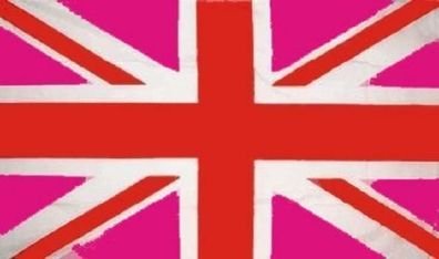 Fahne Flagge Grossbritannien Union Jack Rosa 90 x 150 cm