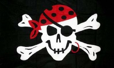 Fahne Flagge Pirat mit Ohrring Piratenflagge 90 x 150 cm
