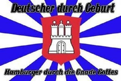 Fahne Flagge Hamburger durch die Gnade Gottes 90 x 150 cm