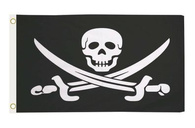 Fahne Flagge Pirat mit Säbel 90 x 150 cm