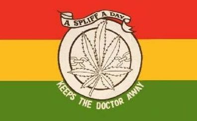 Fahne Flagge Hanf Kepps the doctor away 90 x 150 cm