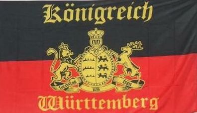 Fahne Flagge Königreich Württemberg mit Schrift 90 x 150 cm