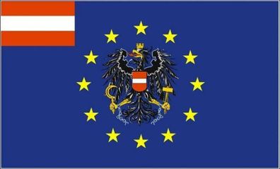 Fahne Flagge Europa mit Österreich Adler 90 x 150 cm