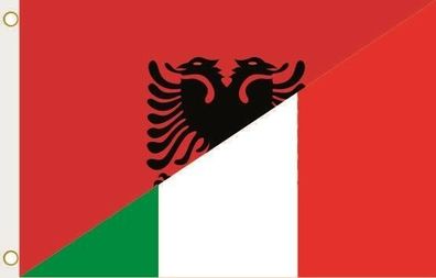 Fahne Flagge Albanien-Italien Hissflagge 90 x 150 cm