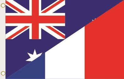 Fahne Flagge Australien-Frankreich Hissflagge 90 x 150 cm