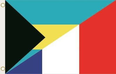 Fahne Flagge Bahamas-Frankreich Hissflagge 90 x 150 cm